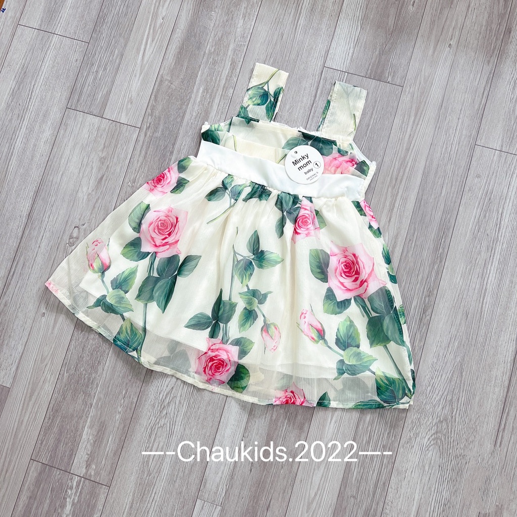 Váy 2 dây hoa hồng bé gái