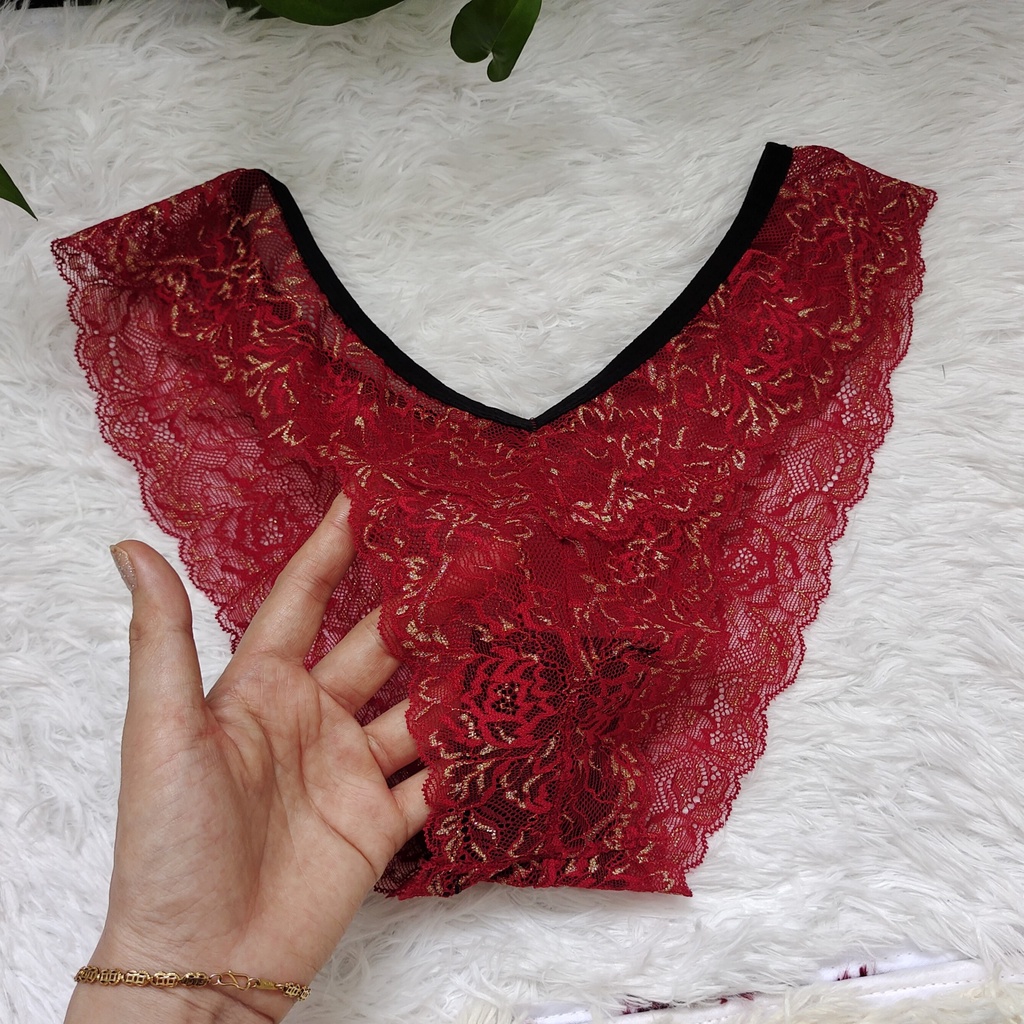 [Big size] Set Bra - Bralette ren sexy không gọng, mút mỏng - Màu đỏ họa tiết - NY41 | BigBuy360 - bigbuy360.vn