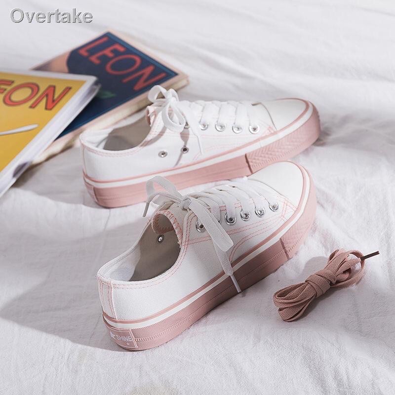 (TẶNG 01 DÂY GIÀY MÀU) Giày thể thao sneaker nữ trắng giá rẻ đẹp đế thấp Hàn Quốc cao cấp JAENIA G003