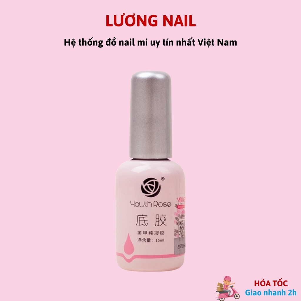 Base top hoa hồng cứng móng top bóng sơn liên kết phụ kiện nail giá rẻ 15ml