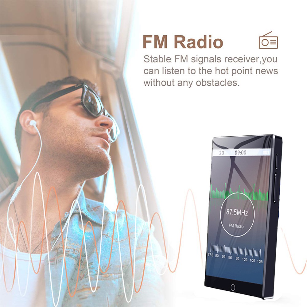 Máy MP3 MP4 kết nối Bluetooth RUIZU H1 8GB màn hình cảm ứng hỗ trợ FM radio/ quay vid