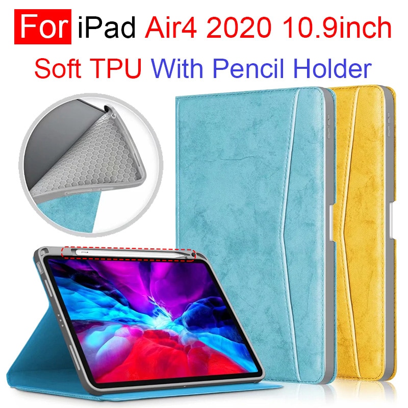 Bao Da Có Ngăn Đựng Bút Cảm Ứng Cho Ipad Air4 2020 10.9inch