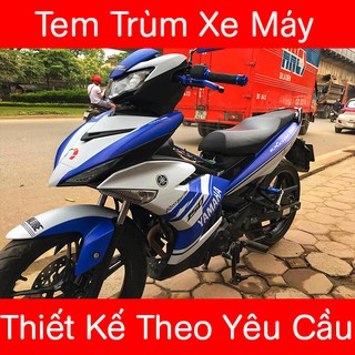 Tem trùm exciter 150 Xanh GP Trắng Nhám
