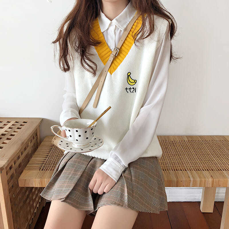 Áo len ghi lê dáng rộng thời trang Hàn Quốc cho học sinh