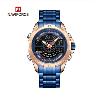 NAVIFORCE NF9170S Men Sport Fashion Stainless Steel Band Analog Digital Watch