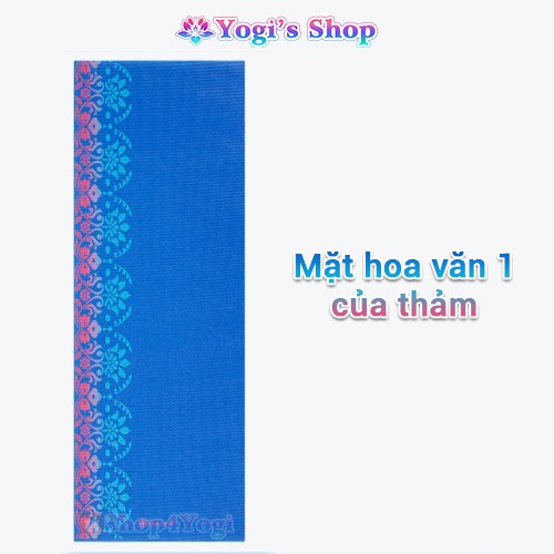 Thảm Tập Yoga PVC Hoa Văn 2 Mặt Relax 6mm | Tông Màu Xanh Dương