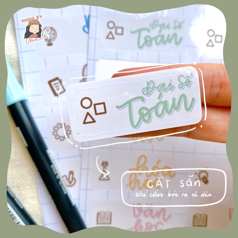 Set Sticker NHÃN VỞ PHÂN MÔN tiện lơi - MADE BY AHN thiết kế