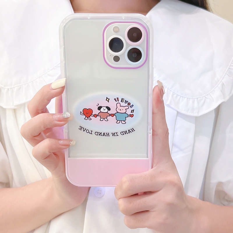 Ốp lưng iphoneỐp Điện Thoại  Kèm Giá Đỡ Tàng Hình Họa Tiết Hoạt Hình Dễ Thương Cho iphone 14 / 13Pro 12 / xs / 6 / 7 / 8PLUSDinuo case