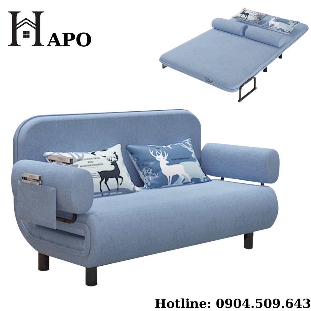Ghế Sofa Giường Gấp Gọn Đa Năng Thông Minh, Ghế Sofa Gấp Gọn Tay To Êm Ái Ngả Thành Giường Cao Cấp Di Chuyển
