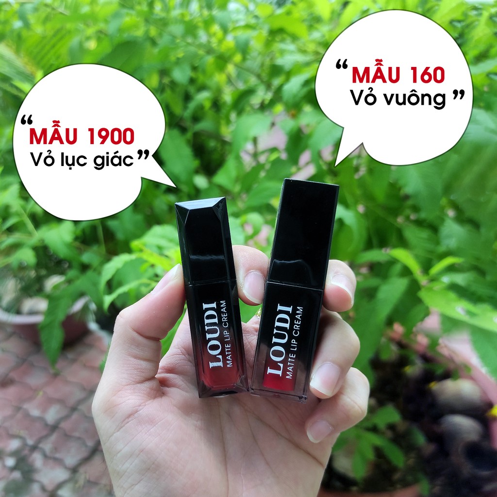 Son kem lì Loudi Matte Lipcream nhiều màu 5g vỏ đen chính hãng