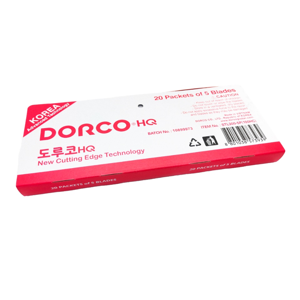 Combo 5 Hộp lưỡi lam Dorco Hàn Quốc(Đỏ) Siêu Bén Cho Salon (100 lưỡi/hộp)