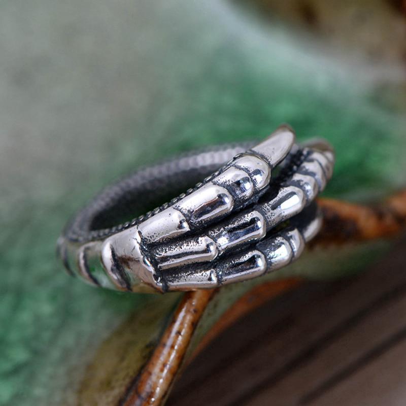 Nhẫn hợp kim hình móng vuốt rồng phong cách cổ điển độc đáo cho nam