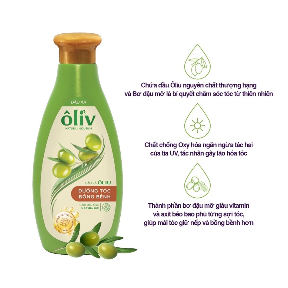 Dầu xả Ôliv dưỡng tóc bồng bềnh chai 250ml - Hàng Chính hãng