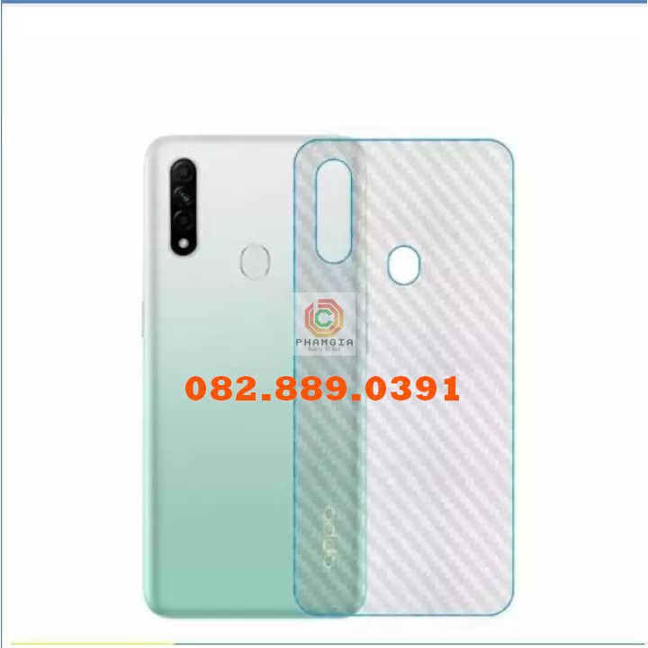 Miếng dán mặt lưng skin carbon Oppo A31 2020/ A91