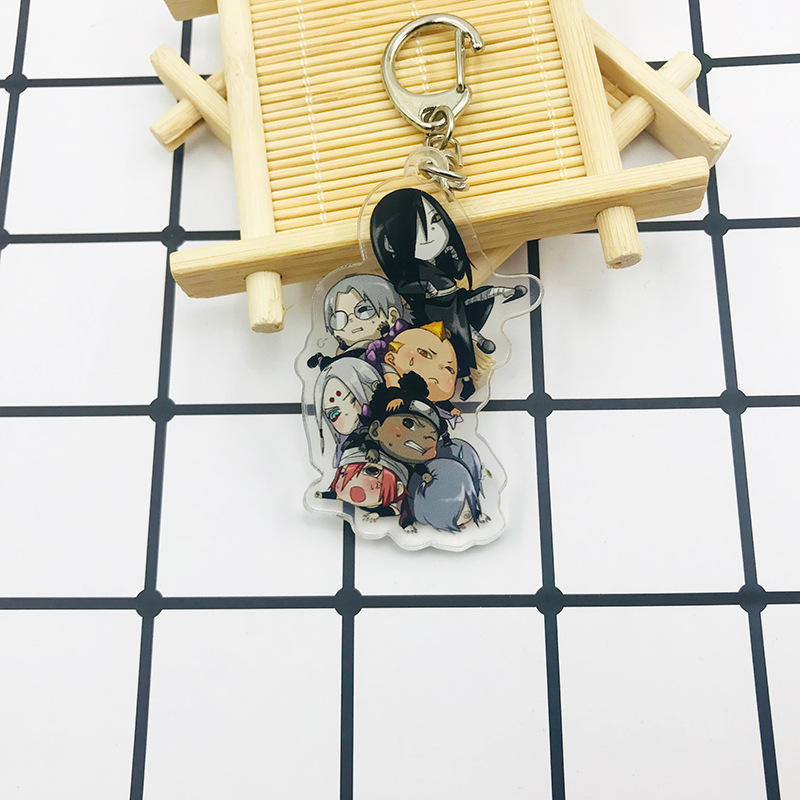 Móc khóa hai mặt bằng acrylic hình nhân vật anime Nhật Bản Naruto dễ thương