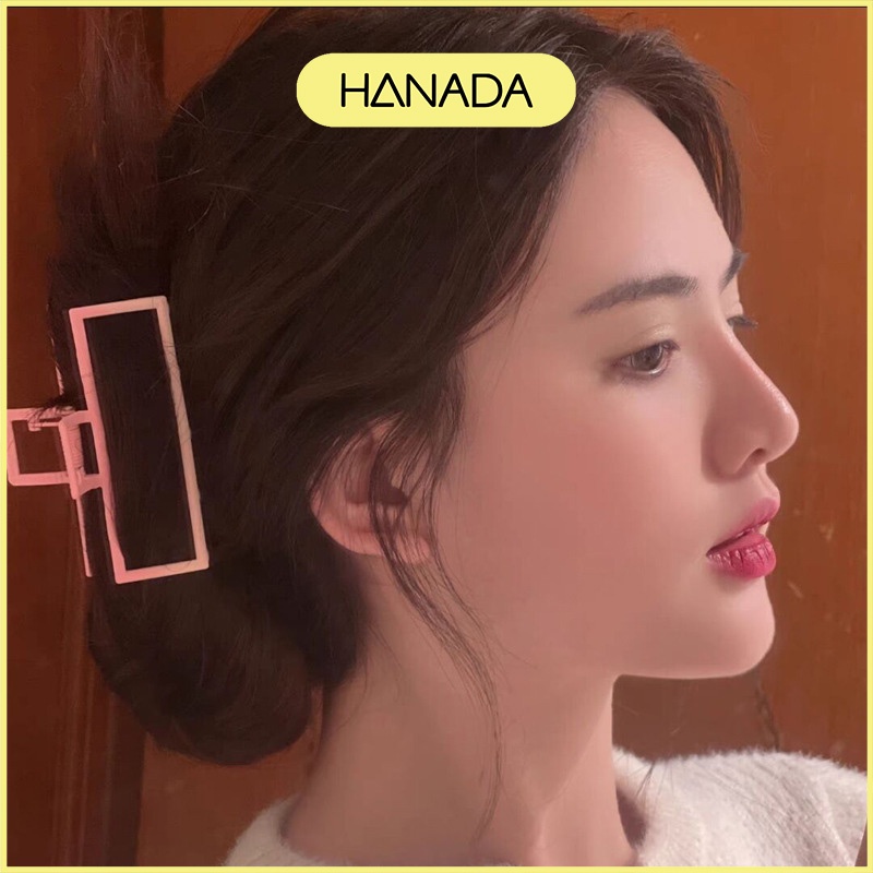 Kẹp Tóc Cỡ Lớn Bằng Kim Loại Cứng Cáp Kẹp Được Nhiều Tóc Cáp Màu Hồng Pastel Dễ Thương Hàn Quốc Hanada K17-S001