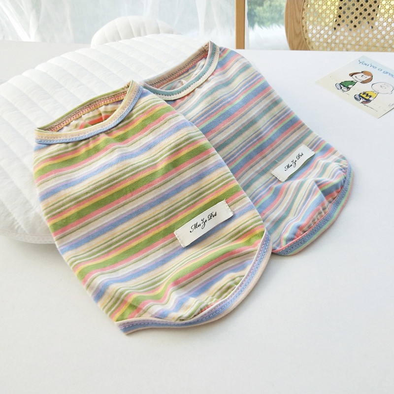 &lt;cutepethome&gt;(MớI) Áo Vest HọA TiếT Kẻ SọC Cho Thú Cưng
