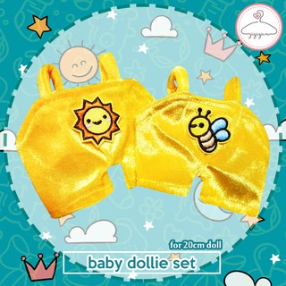 Set yếm thêu patch + áo bèo nhún [doll 20cm]