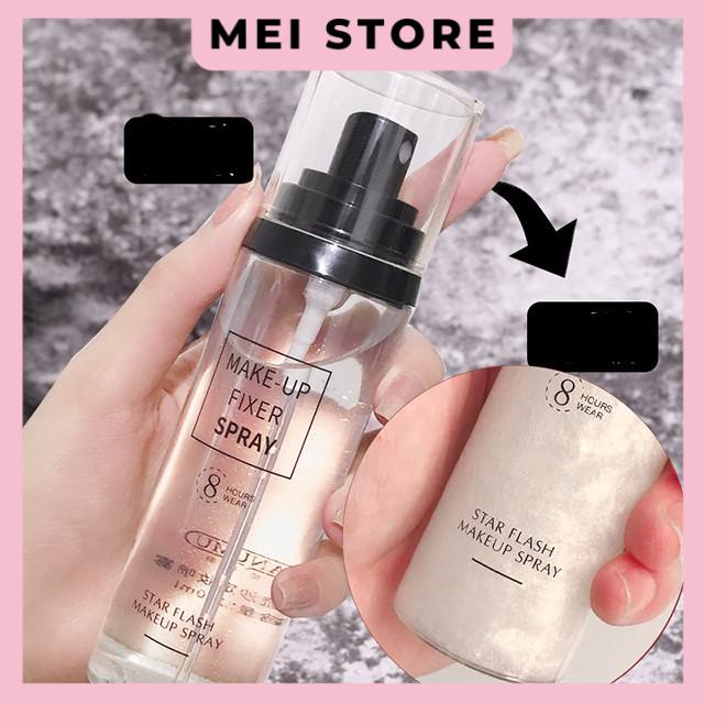 Xịt Nhũ Cố Định Khóa Lớp Trang Điểm Hanumu Make-up Fixed Spray Bản Dupe Của Mac Fix+ Shimmer