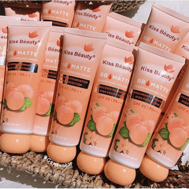 {HotTrend}Kem nền BB Cream đào 2in1 của Kiss Beauty (có chống nắng SPF45 và che khuyết điểm)_*Freeship**