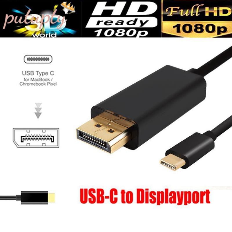 Cáp Chuyển Đổi 1.8m Usb C Sang Hiển Thị 60hz / Usb 3.1 / Type C Sang Dp 4k Hdtv Cho Macbook Galaxy S9 Huawei