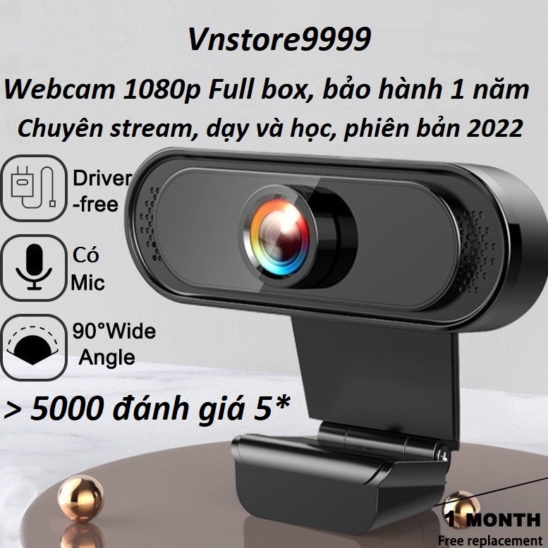 Webcam máy tính có mic full hd 1080p full box siêu nét dùng cho pc laptop