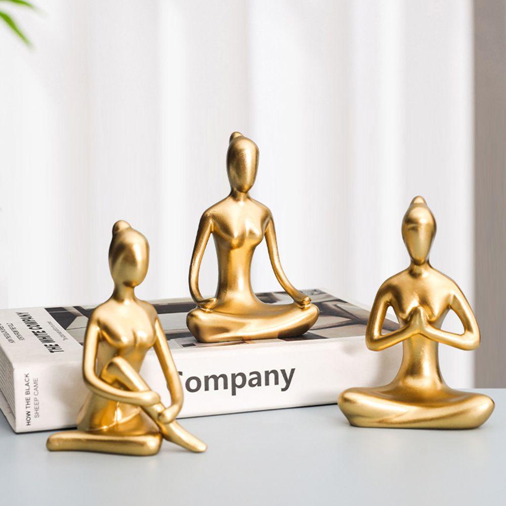 Mô Hình Cô Gái Tập Yoga Mini Bằng Nhựa Resin Hiện Đại Trang Trí Nhà Cửa