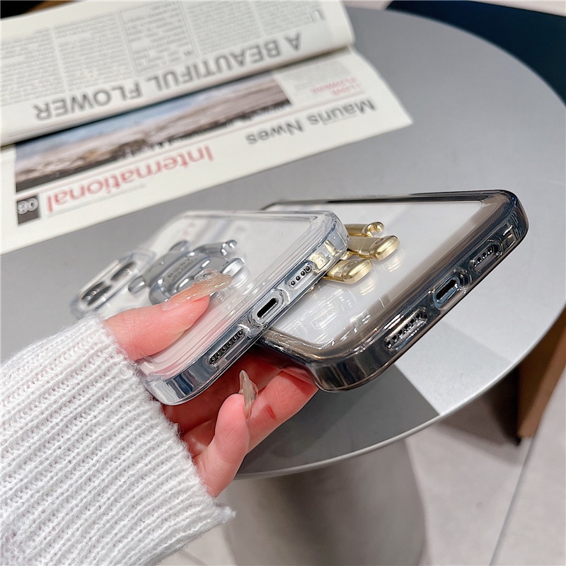 Ốp lưng iPhone gấu B@BY cạnh vuông giá đỡ 6s/6splus/7/7plus/8/8plus/x/xr/xs/11/12/13/pro/max/plus/promax