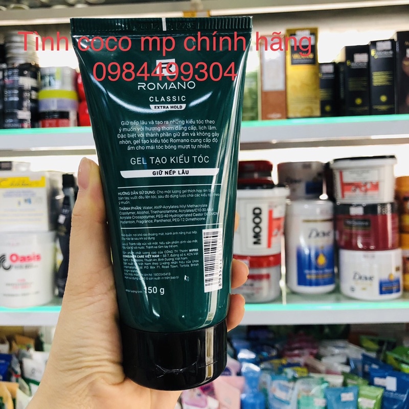 Gel tạo kiểu cho nam giới ,Gel vuốt tóc giữ nếp lâu Romano Classic 150ml