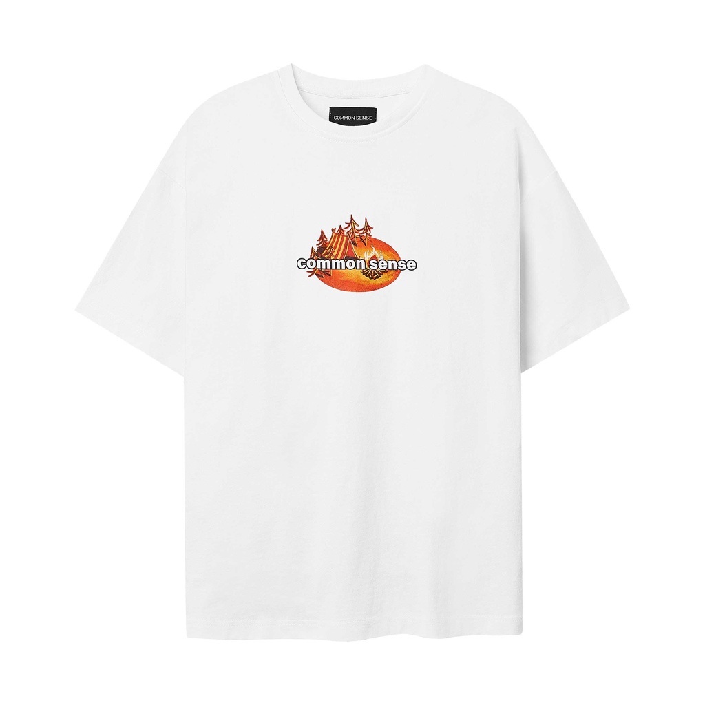 COMMON SENSE-áo thun in campfire unisex dày dặn