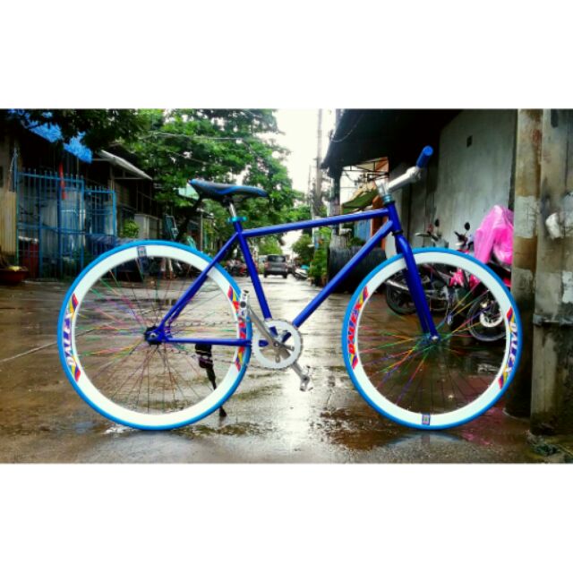 Xe đạp Fixed gear Single xanh dương (Bảo hành 1 năm)