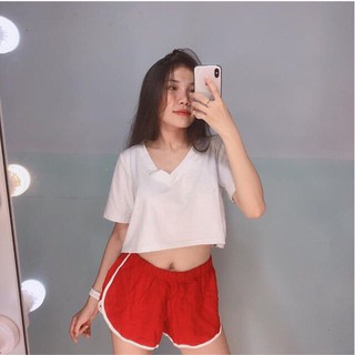Áo croptop cổ tim cá tính TTS