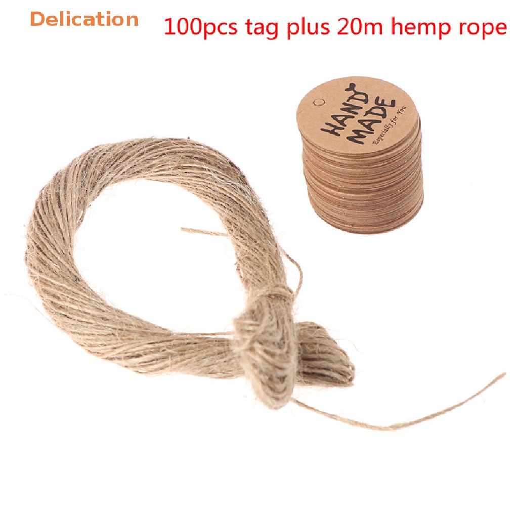Set 100 Nhãn Giấy Kraft In Họa Tiết Dùng Để Trang Trí Gói Quà