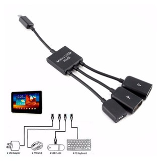 [Đã test] Cáp OTG 2 cổng USB và 1 cổng micro USB