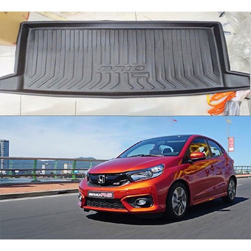 Lót cốp nhựa dẻo xe Honda BRIO 2019 2020 2021 Nhựa Dẻo Ko Mùi Đàn Hồi Chống Nước Tốt, dễ vệ sinh