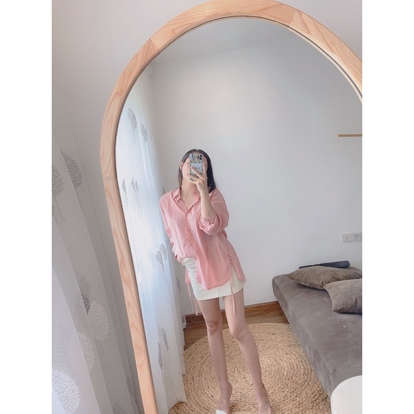 Áo sơ mi dài tay vạt đuôi tôm thắt dây cá tính( toàn bộ là ảnh shop tự chụp)