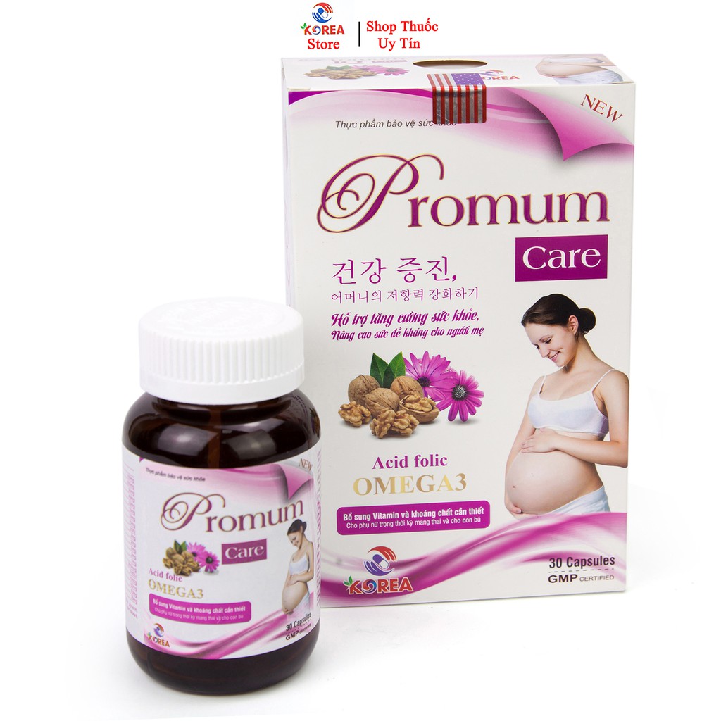 Omega 3 PROMUM CARE nâng cao sức đề kháng cho cơ thể của mẹ và bé, lọ 30 viên