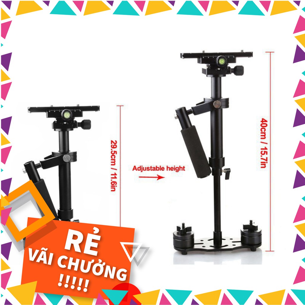 GIẢM KỊCH SÀN Tay cầm chống rung cơ gimbal cơ S40 chống rung -Stabilizer Steadicam cho camera hành trình, hành động, điệ