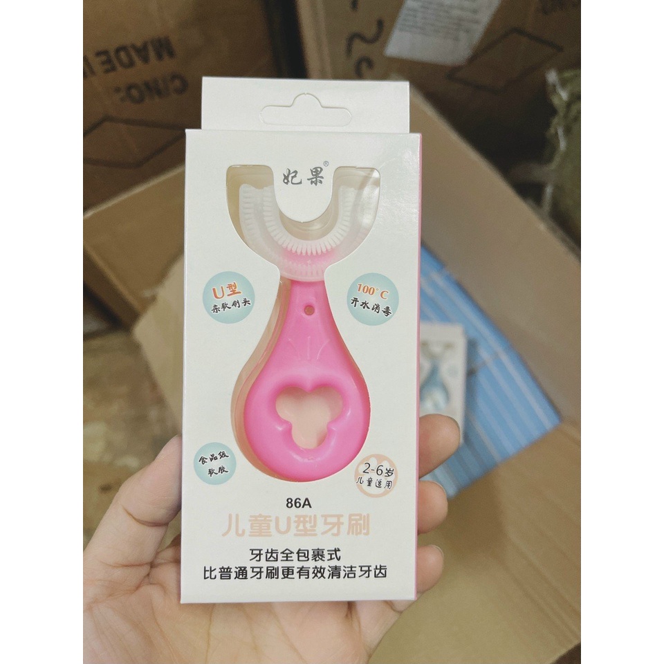 Bàn Chải Đánh Răng trẻ em Silicon Hình Chữ U, Bàn Chải Tập Đánh Răng Cho Bé Từ 2 - 6 Tuổi