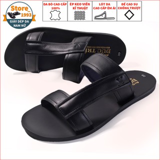 Dép Nam Quai Ngang Kiểu Dáng Độc Lạ, Dép Da Bò Nam Cao Cấp 65NN6