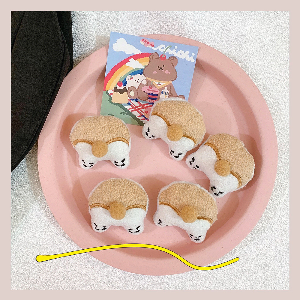 Ghim cài áo hình mông cún nhồi bông đáng yêu