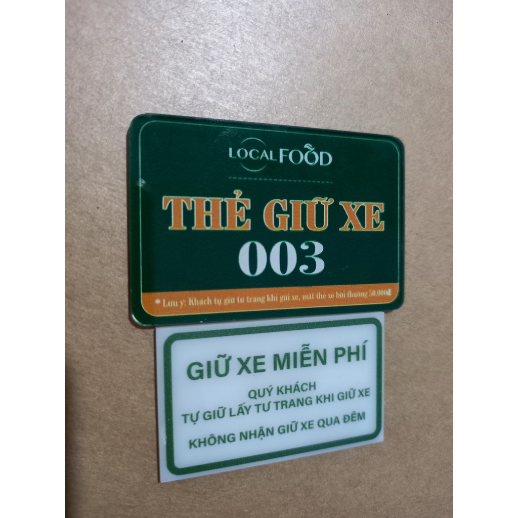 THẺ SỐ MICA - THẺ GIỮ XE - THẺ PHÒNG -  SẢN XUẤT THEO YÊU CẦU