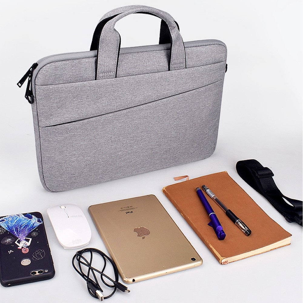 Túi chống sốc Laptop Macbook, cặp đựng laptop 15.6, 14.1, 13.3 inch, nhiều ngăn có tay xách và quai mang