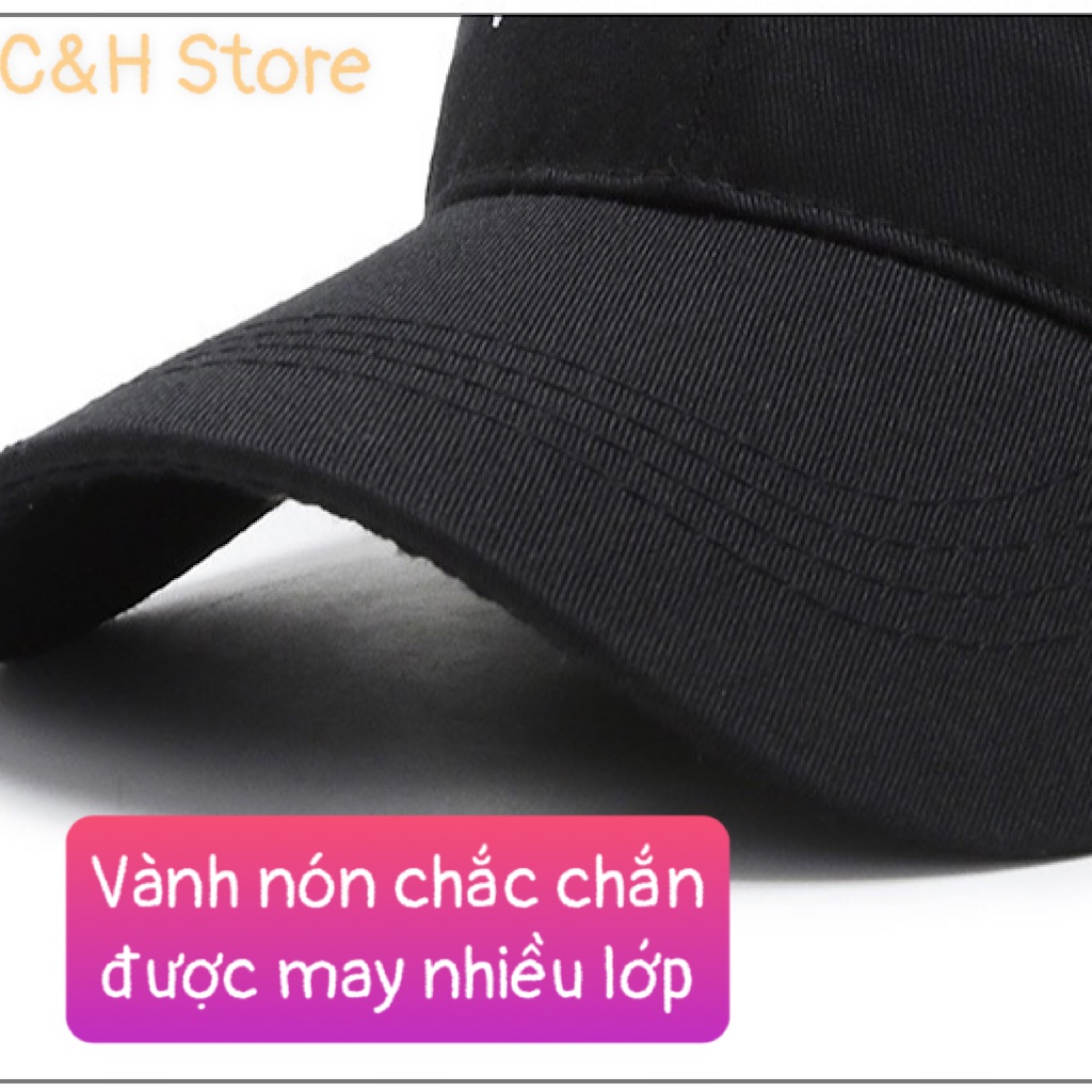 Mũ lưỡi trai, nón kết nam nữ form unisex phong cách ulzzzang Hàn Quốc cá tính năng động vải kaki cotton Nl1