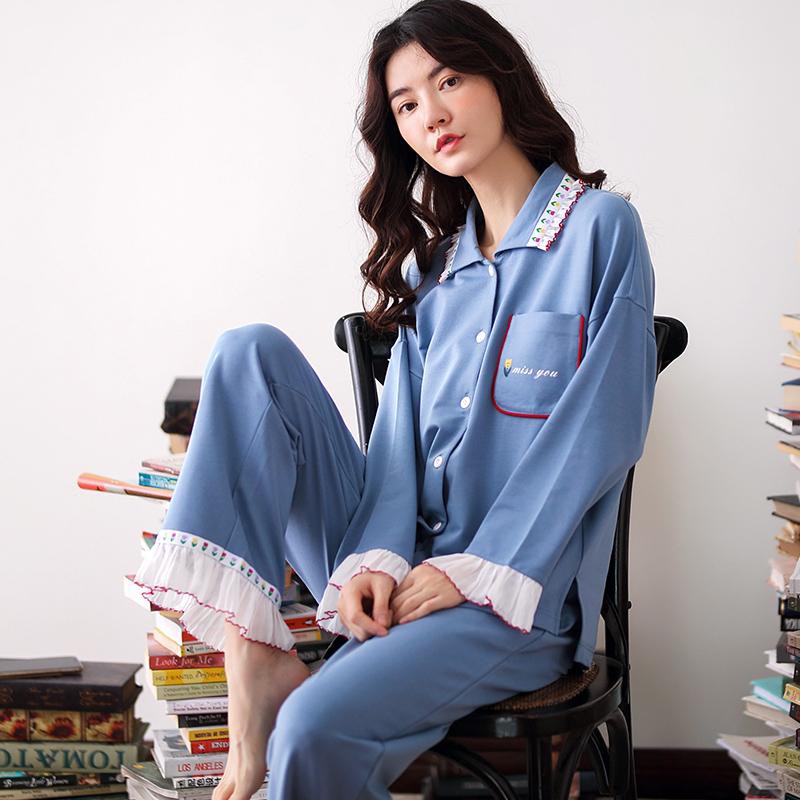 BỘ PIJAMA NỮ DÀI TAY style Hàn Quốc mặc nhà - Shop Thủy Bông-P2219
