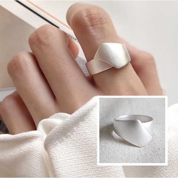 Nhẫn Bạc Kiểu Dáng Hình Học Thời Trang Cá Tính