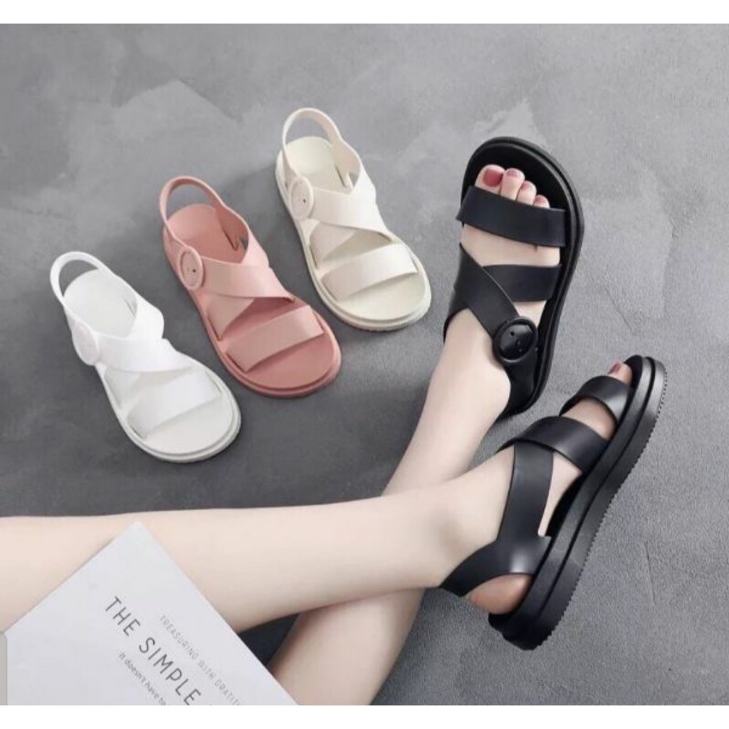 Giày sandal quai chéo CAO SU NON - THOẢI MÁI ĐI MƯA