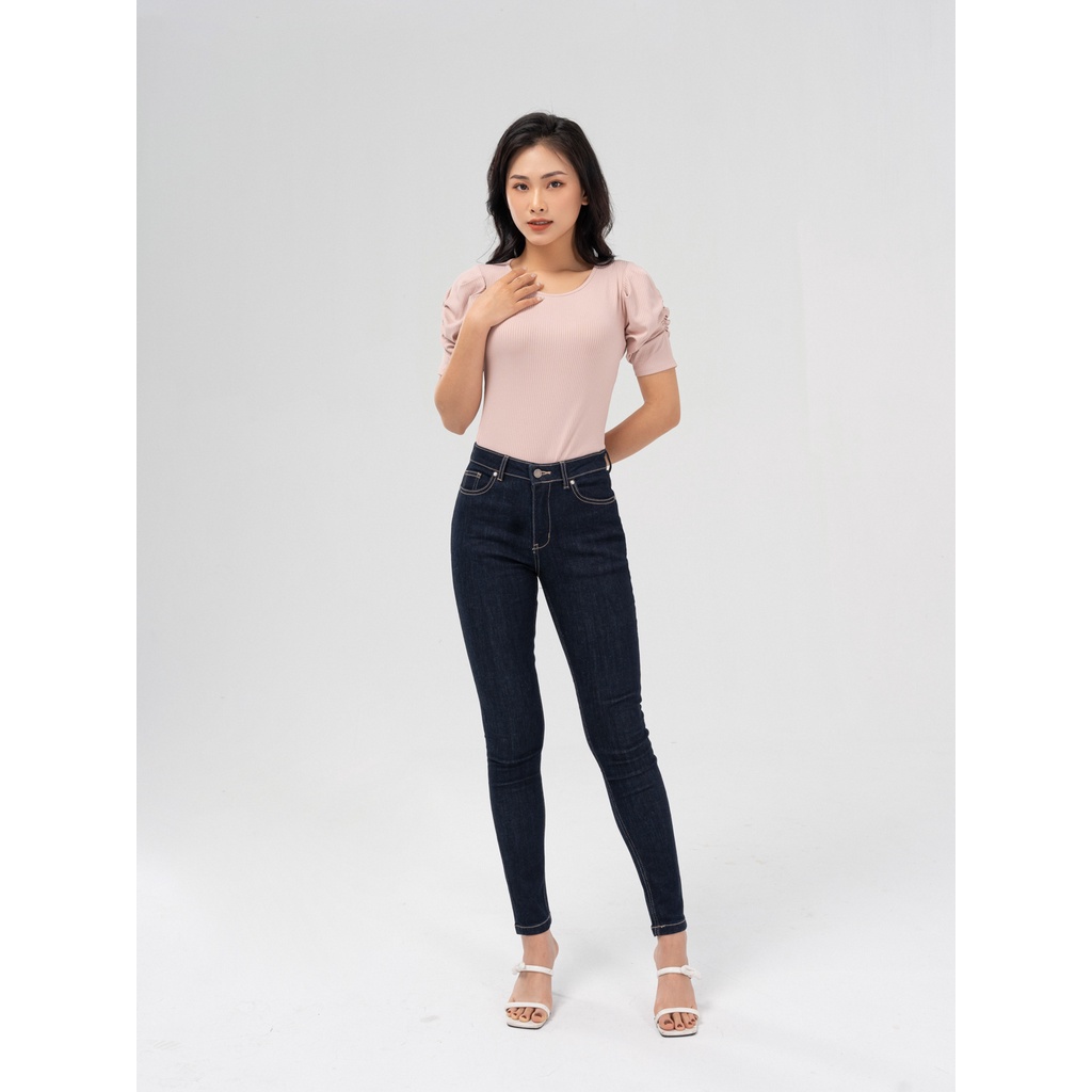 Quần jean nữ chính hãng YODY dáng ôm trơn co giãn tốt mềm mại- QJN3102