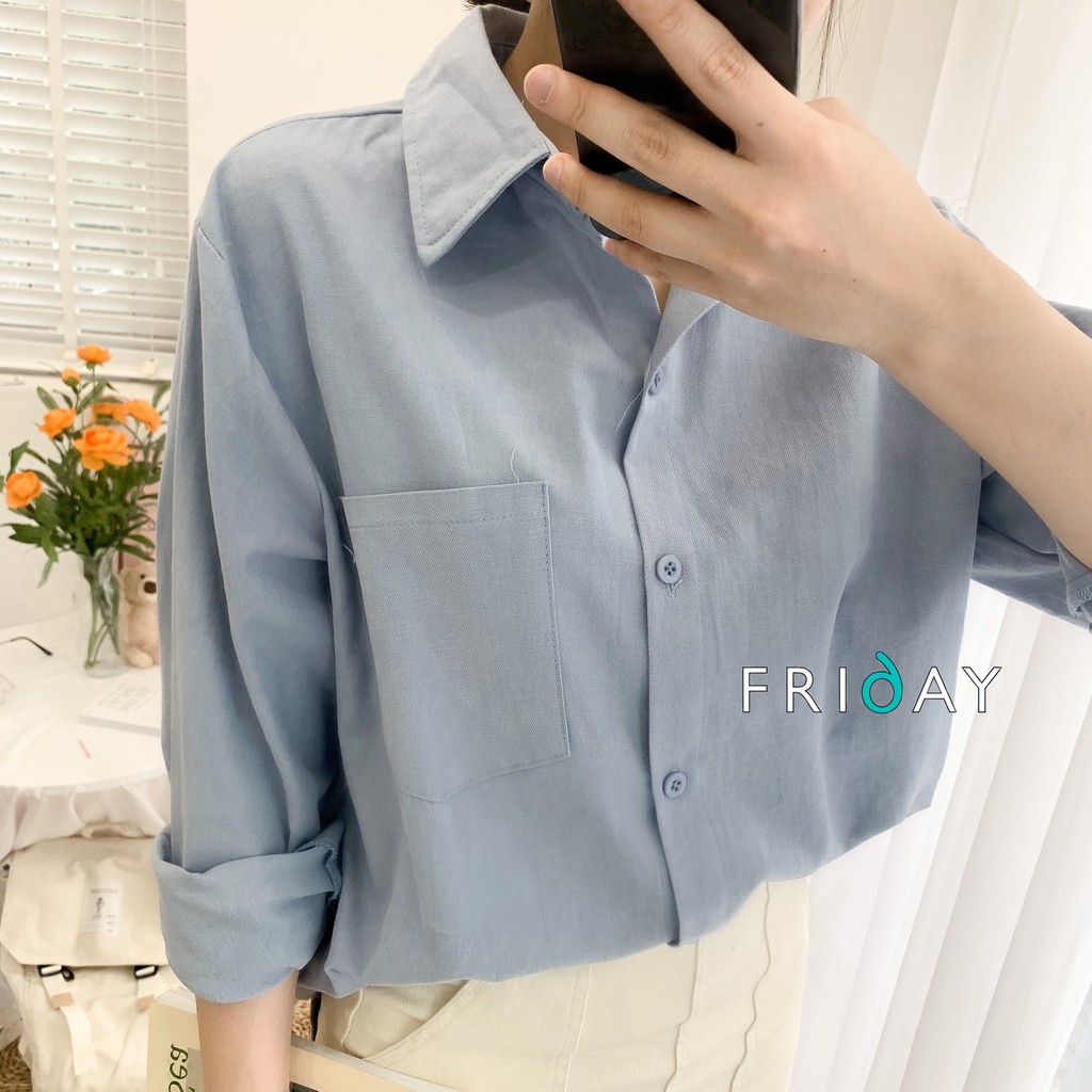 Áo sơ mi quốc dân form rộng dài tay chất liệu thô mềm Friday | BigBuy360 - bigbuy360.vn
