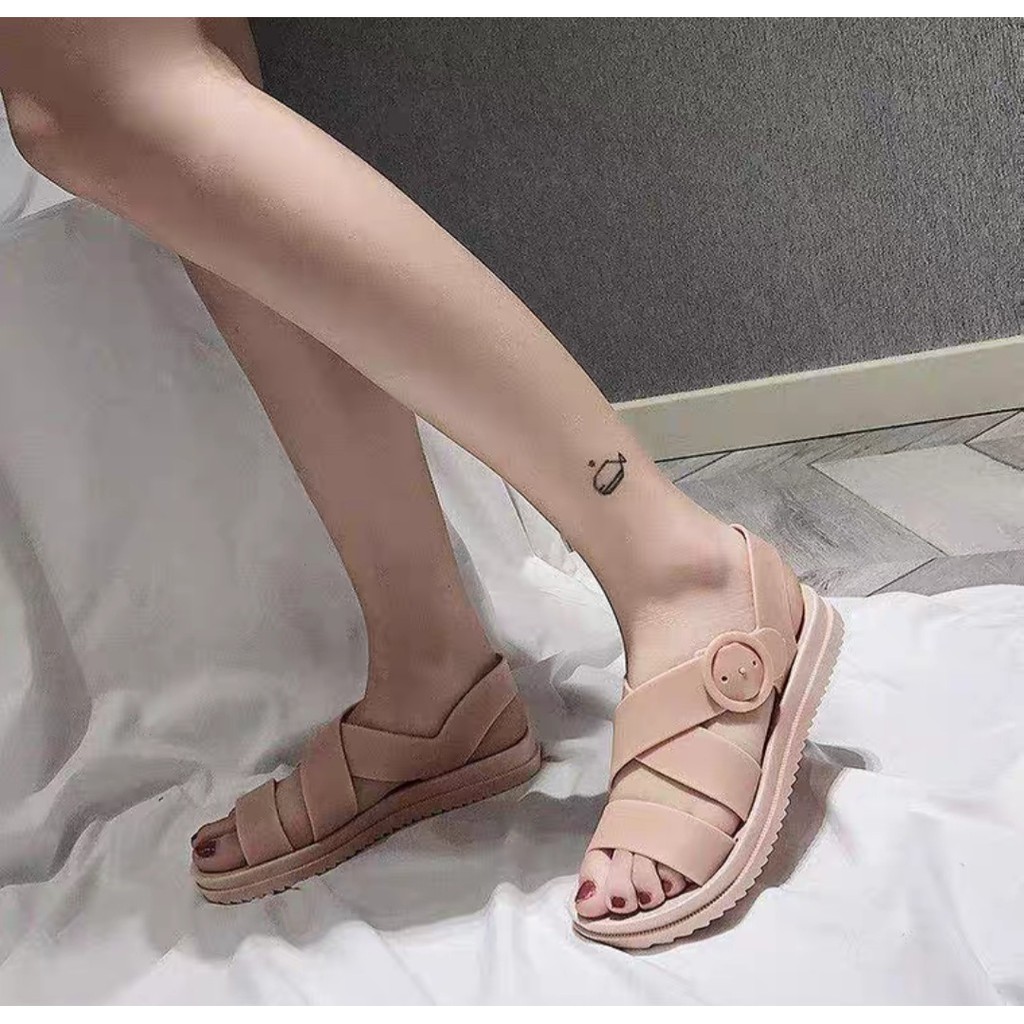 Giày sandal quai chéo CAO SU NON - THOẢI MÁI ĐI MƯA